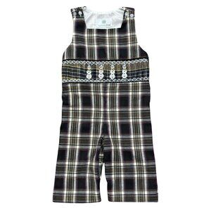 Snowman Smocked Overalls Jon Jon-Christmas Holiday Rompers
